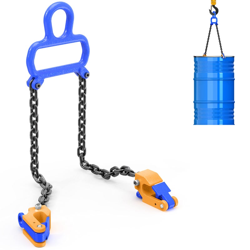WowDIY 55 gallon drum lift - Chain Drum Lifter - 2000 lbs Capacity - Suitable for Blue Plastic and Metal Drums (Standard Version) - Image 1